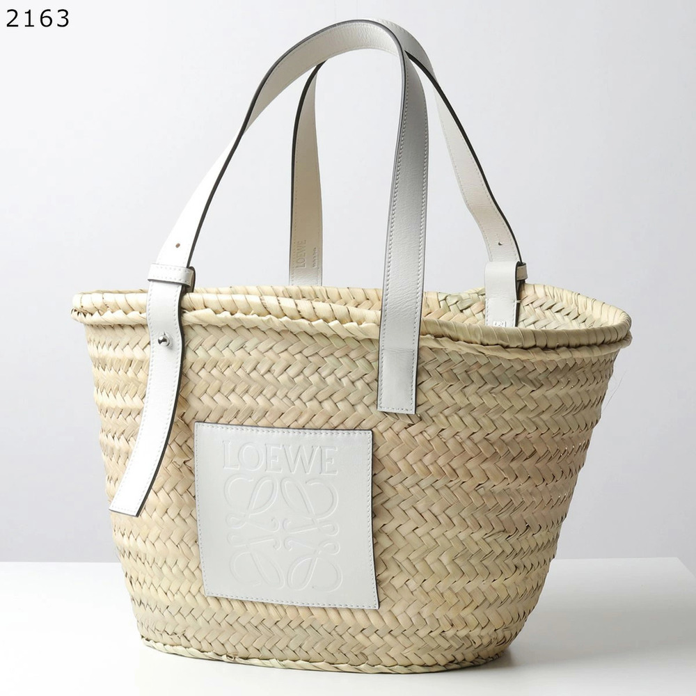 Loewe BASKET ME Do Raffia x Leather Tote Bag
